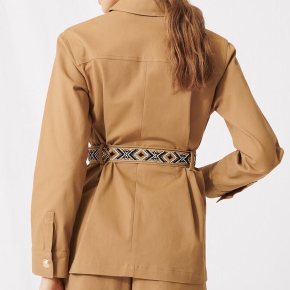 MAJE COAT IN CAMEL WITH EMBROIDERED BELT - Picture 5 of 5